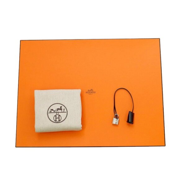 HERMES Herbag zip Size PM Toile Military/Vache Hunter Leather Black/Blue - Picture 12 of 15